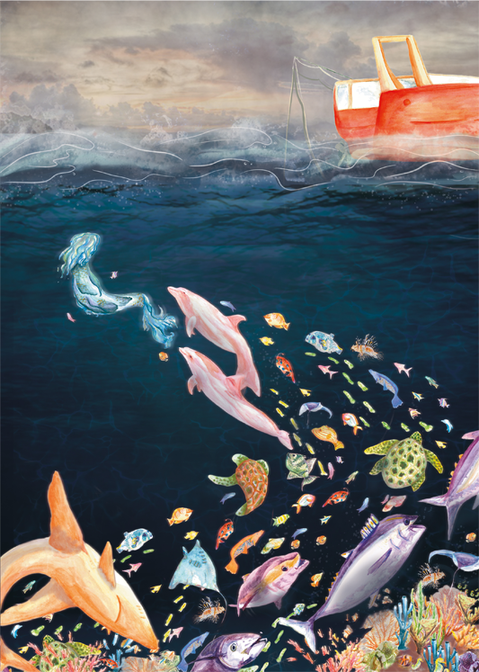 Ilustración Bajo el Mar - Posteluz AR